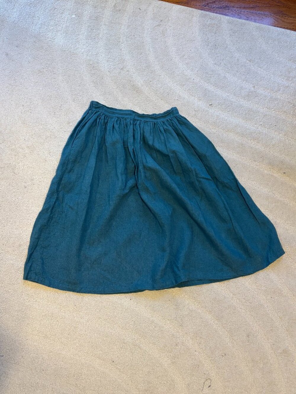 Simply Grey Linen Skirt L, Enamel Blue